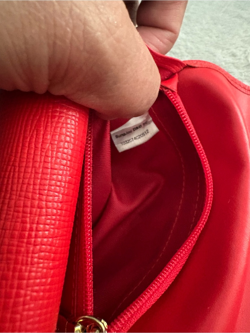 MCM Red Leather Fold Wallet with Gold Logo Accents - Picture 6 of 8